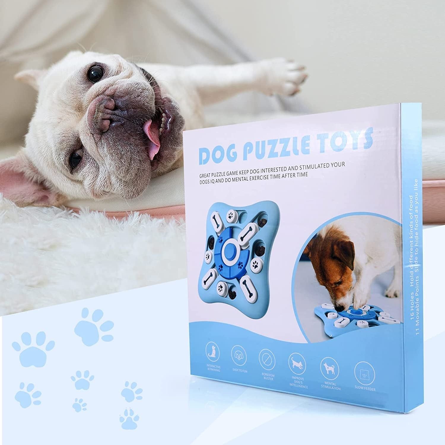 Interactive Dog Puzzle Toys for Large Medium Small Smart Dogs, Squeaky Enrichment Mentally Stimulation Toys for Training, Dog Treat Chew Toy for Puppy&Cats - HappyTails