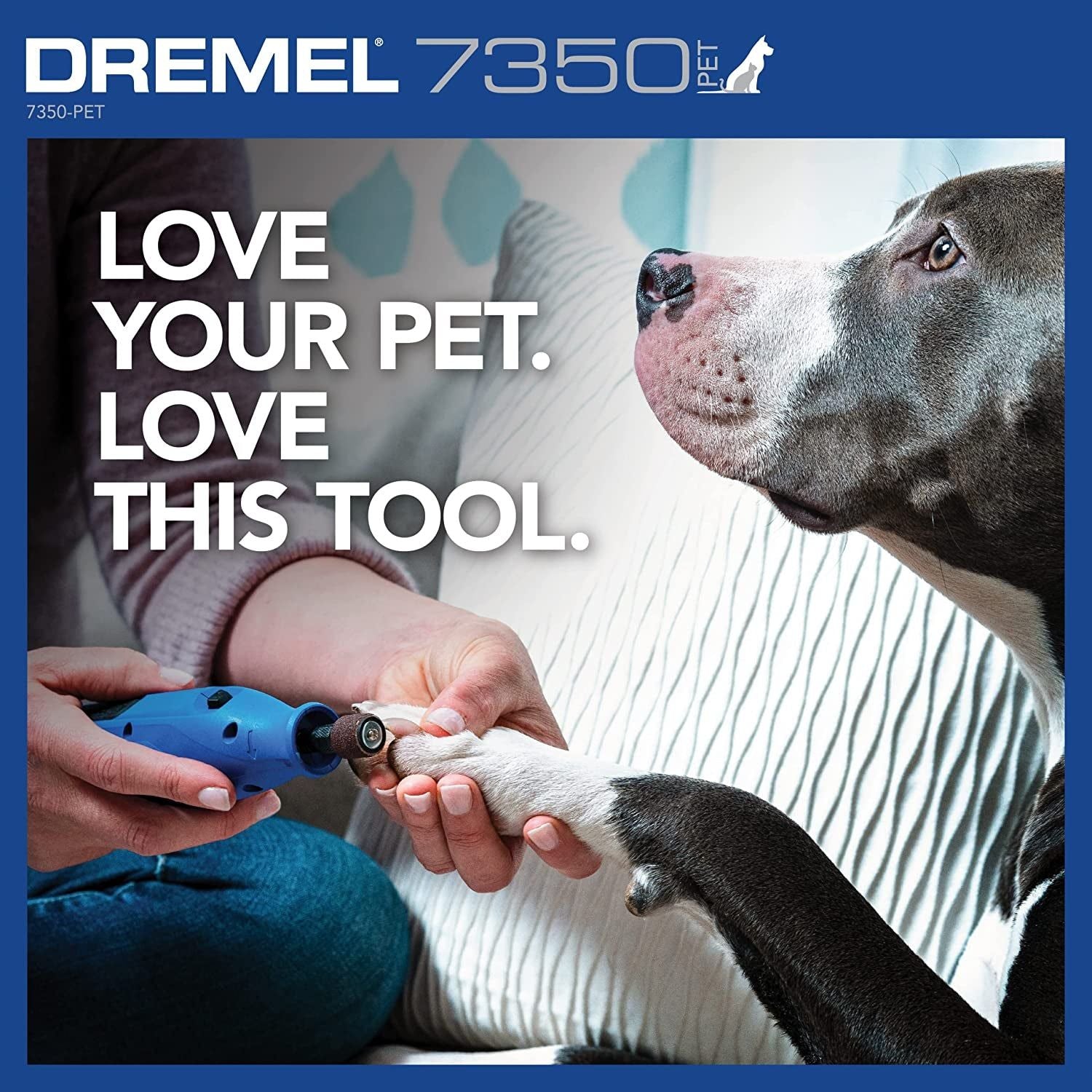 Dremel 7350-PET 4V Pet & Dog Nail Grinder, Easy-To-Use & Safe Nail Trimmer, Professional Pet Grooming Kit - Works on Large, Medium, Small Dogs & Cats - HappyTails