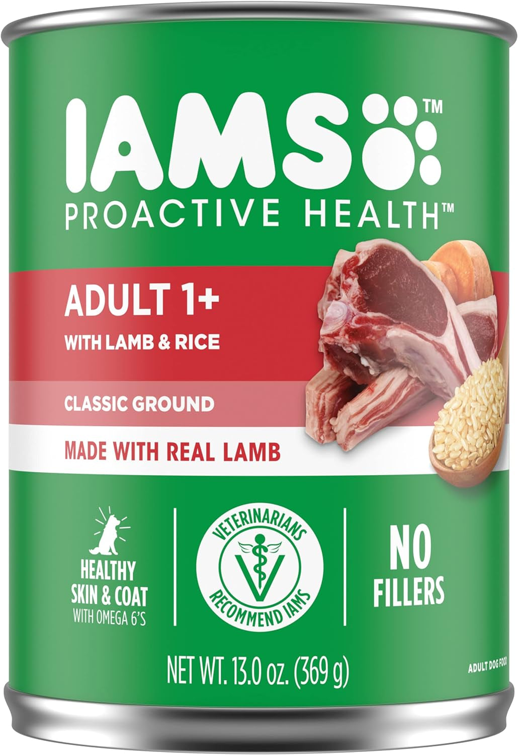 IAMS Proactive Health Dog Food, Ground Savory Dinner with Chicken & Rice, 13.2-Ounce Cans (Pack of 12)