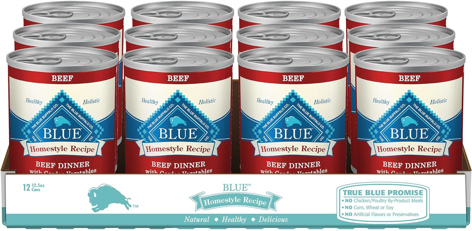 Blue Buffalo Homestyle Recipe Natural Adult Wet Dog Food, Chicken 12.5 Oz Cans (Pack of 12)