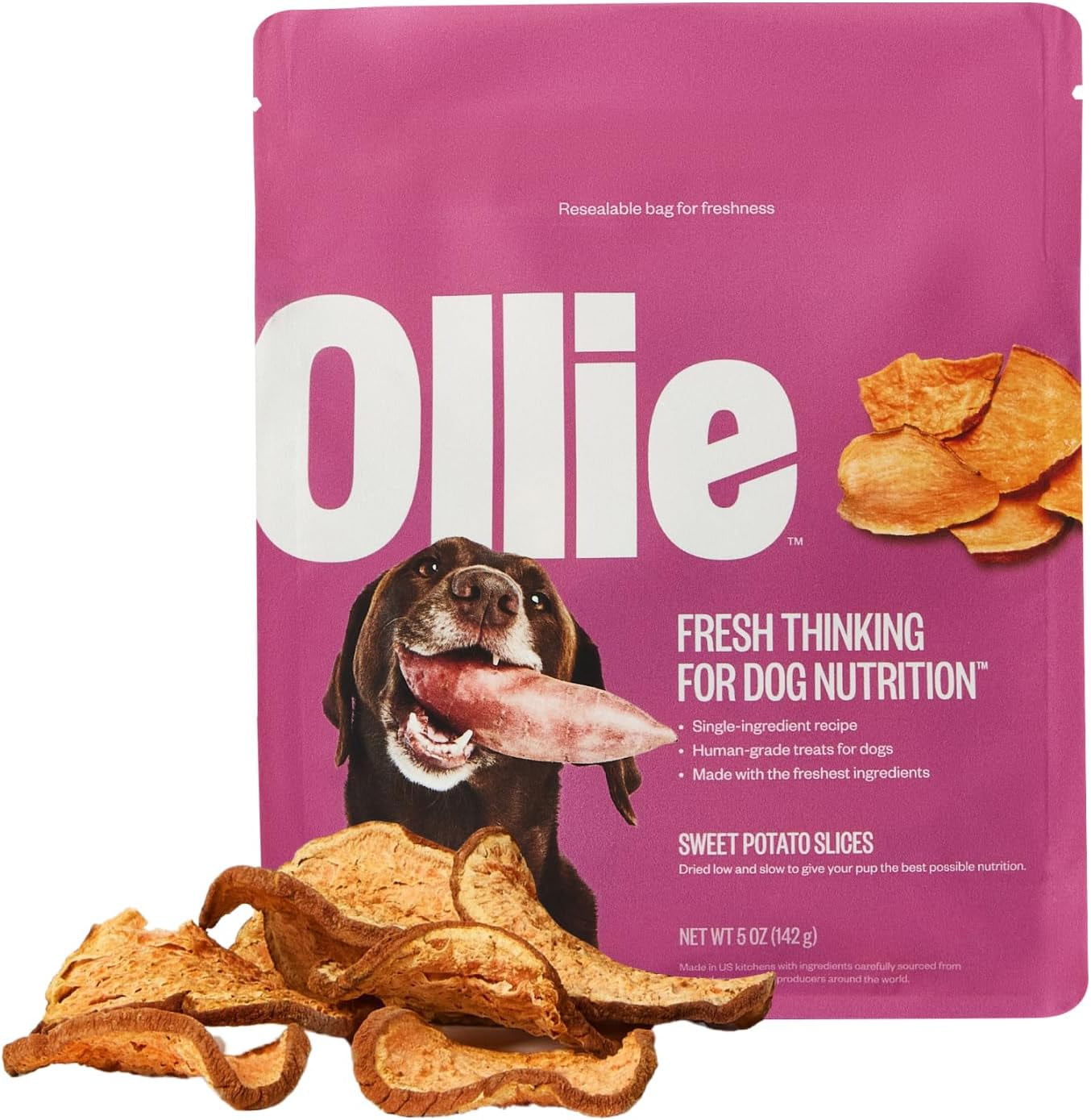 Ollie Chicken and Apple Recipe Jerky Dog Treats - Dog Jerky Treats All Natural - Healthy Dog Treats - Chicken Jerky for Dogs - Real Meat Dog Treats 5 Oz.