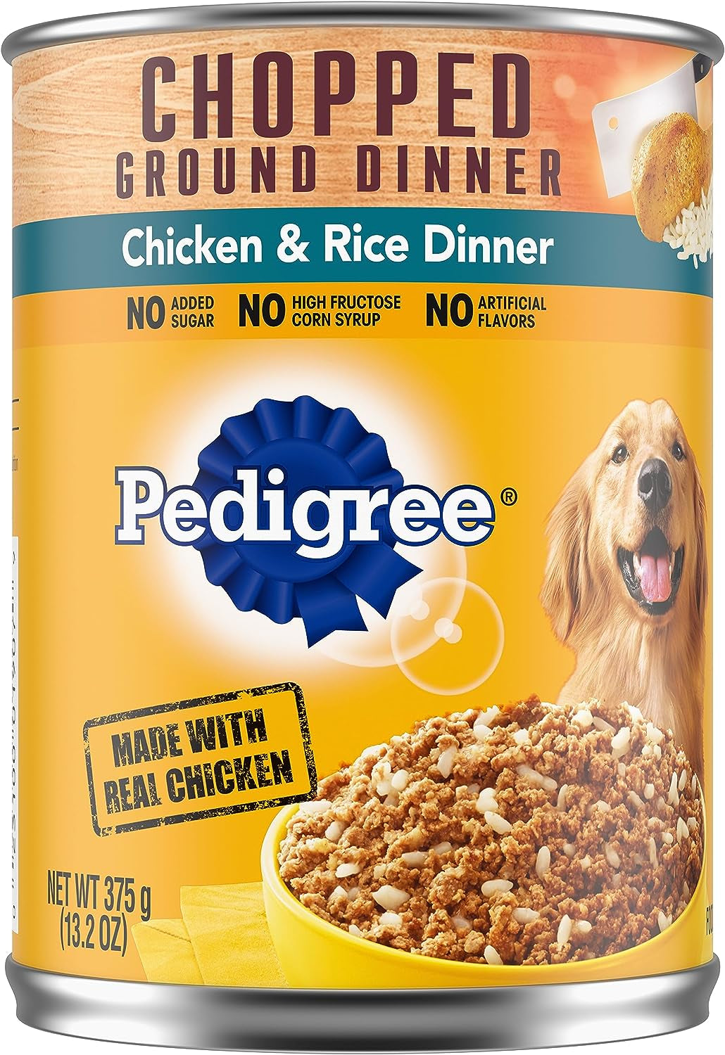 PEDIGREE CHOPPED GROUND DINNER Adult Canned Soft Wet Dog Food Combo with Chicken, Liver & Beef, 13.2 Oz. Cans (Pack of 12)