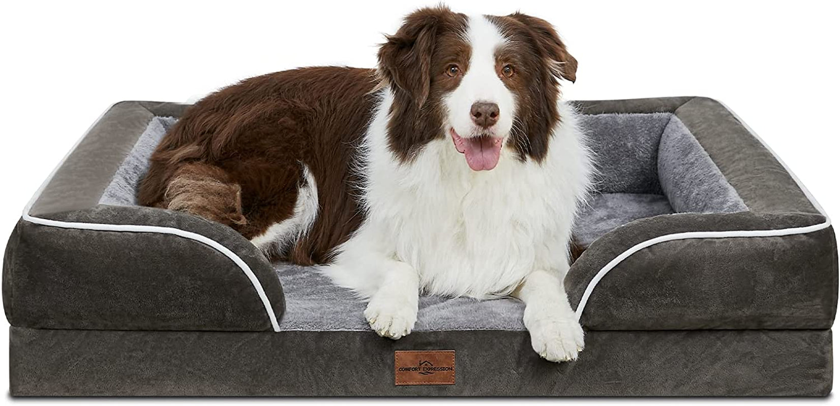 Waterproof Orthopedic Foam Dog Beds for Extra Large Dogs Durable Dog Sofa Pet Bed Washable Removable Cover with Zipper and Bolster