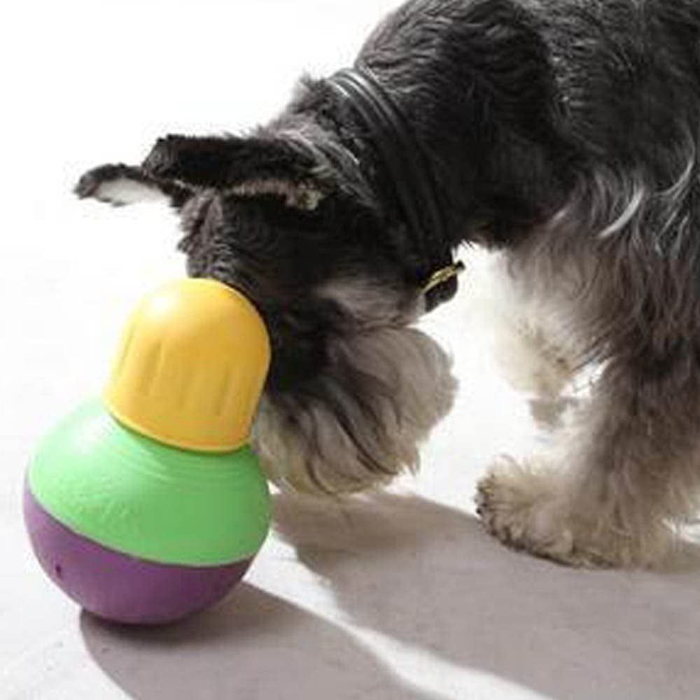 Starmark Bob-A-Lot Interactive Dog Pet Toy, Large, Yellow/Green/Purple - HappyTails