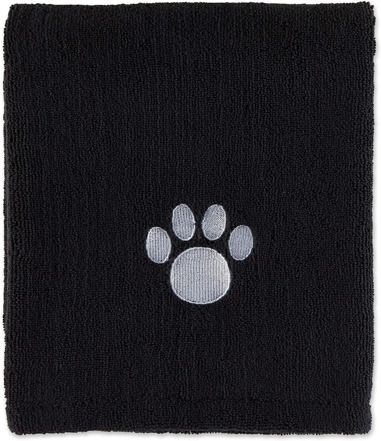 Bone Dry Pet Grooming Towel Collection Absorbent Microfiber X-Large, 41X23.5", Embroidered Gray