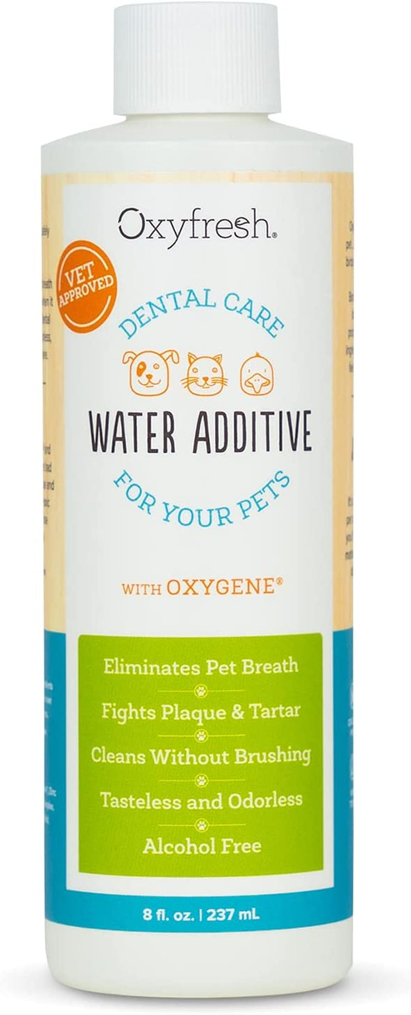 Oxyfresh Premium Pet Dental Care Solution Pet Water Additive: Best Way to Eliminate Bad Dog Breath and Cat Bad Breath - Fights Tartar & Plaque - so Easy, Just Add to Water! Vet Recommended 16 Oz.