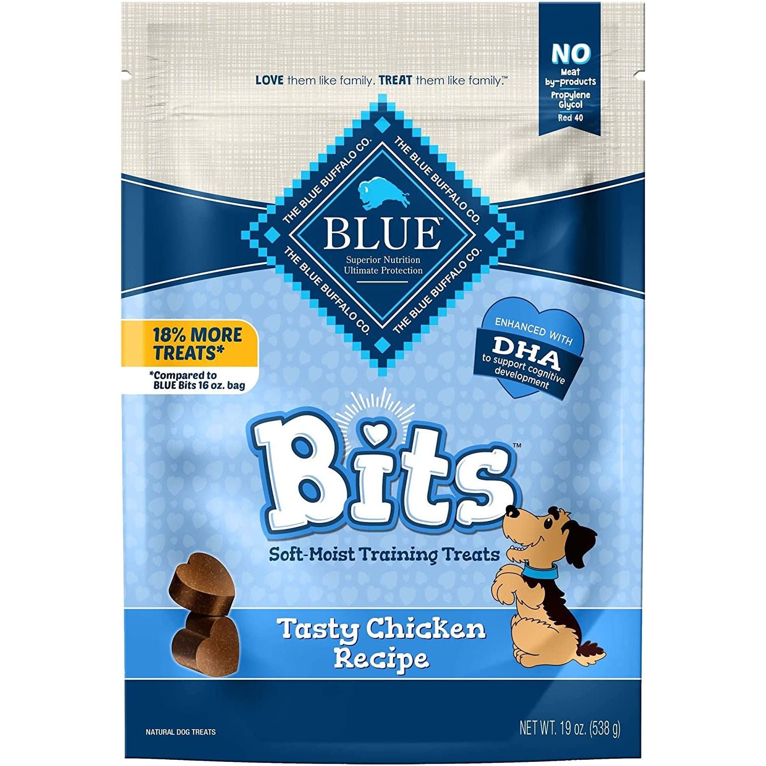 Blue Buffalo BLUE Bits Natural Soft-Moist Training Dog Treats, Chicken Recipe 19-Oz Bag - HappyTails