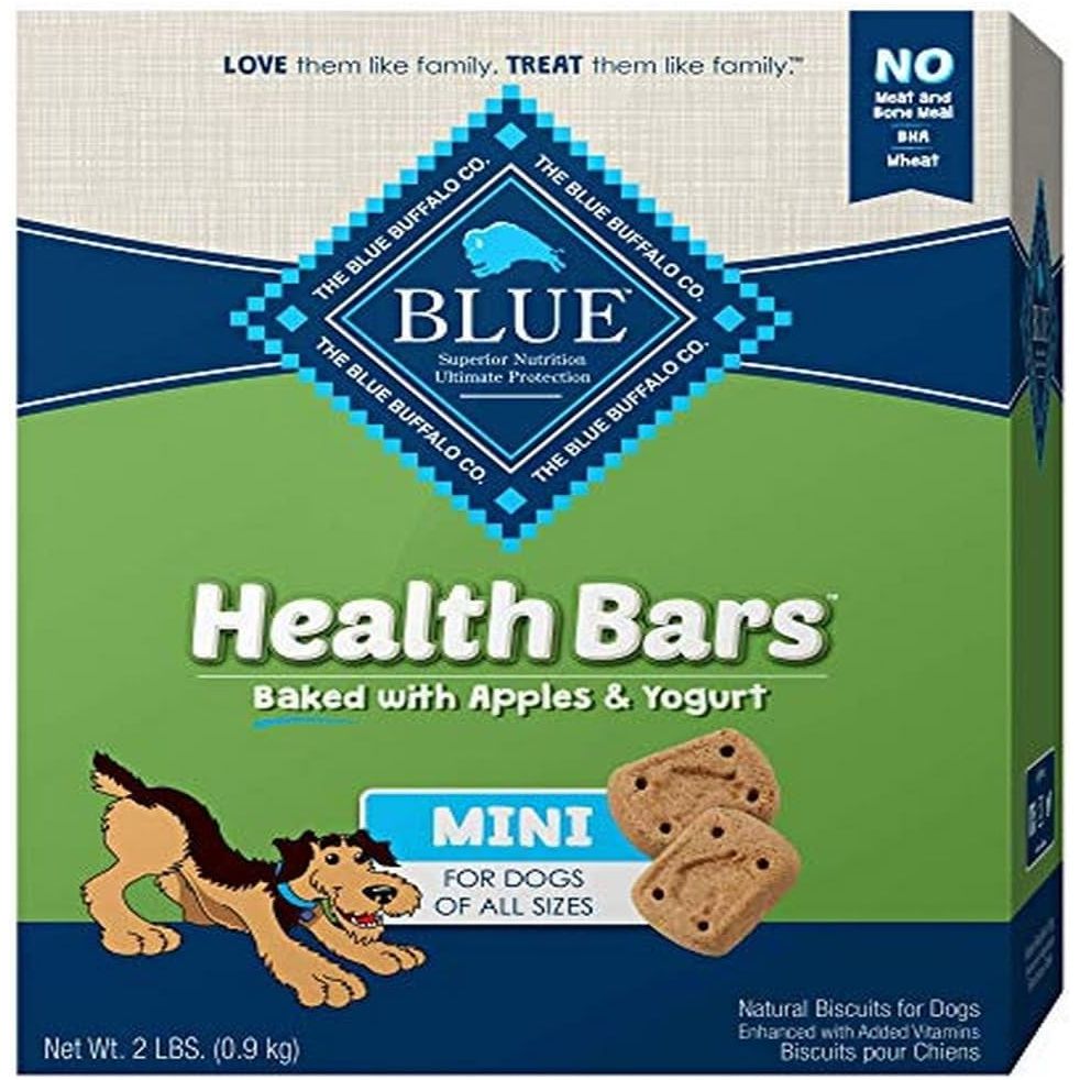 Blue Buffalo Health Bars Natural Crunchy Dog Treats Biscuits, Bacon, Egg & Cheese 56-Oz Box - HappyTails