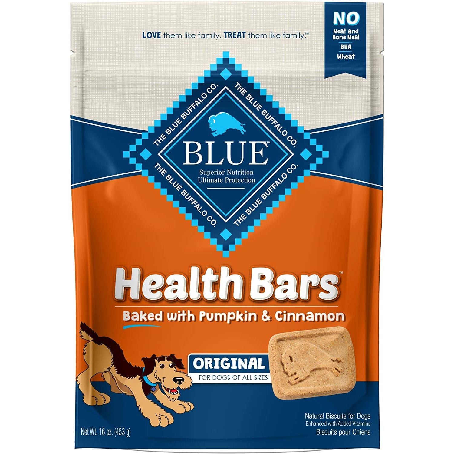 Blue Buffalo Health Bars Natural Crunchy Dog Treats Biscuits, Bacon, Egg & Cheese 56-Oz Box - HappyTails