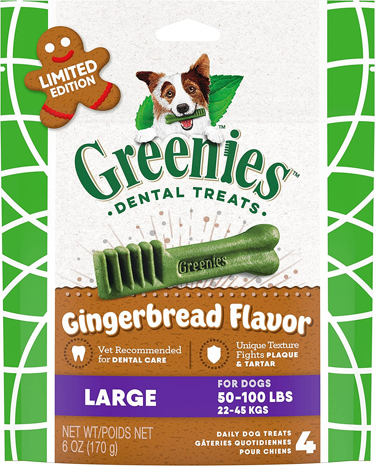 Greenies Original Regular Natural Dog Dental Care Chews Oral Health Dog Treats, 36 Count (Pack of 1) - HappyTails