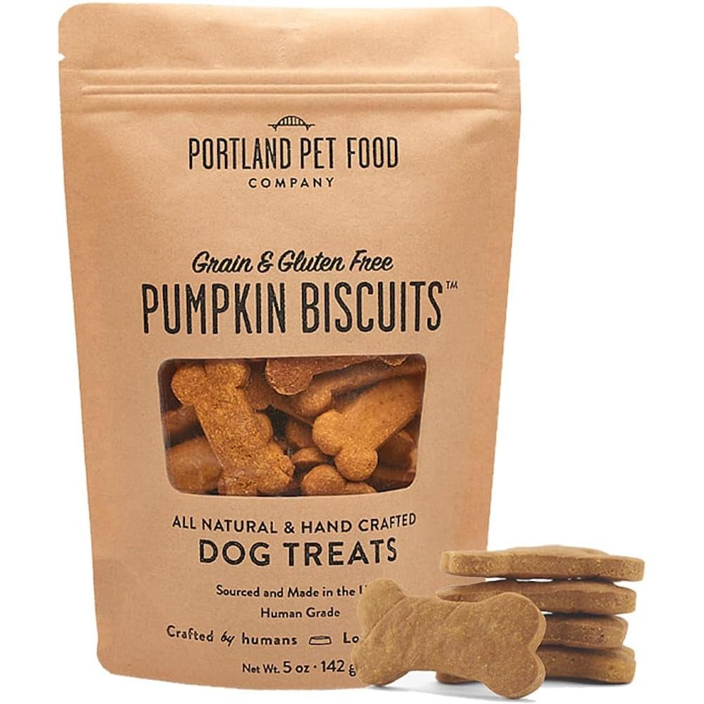 CRAFTED by HUMANS LOVED by DOGS Portland Pet Food Company Grain-Free & Gluten-Free Biscuit Dog Treats (1-Pack 5 Oz) — Bacon Flavor — All Natural, Human-Grade, Made in the USA - HappyTails