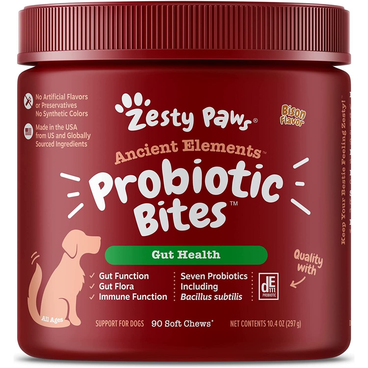 Zesty Paws Probiotics for Dogs Soft Chew With Digestive Enzymes - HappyTails