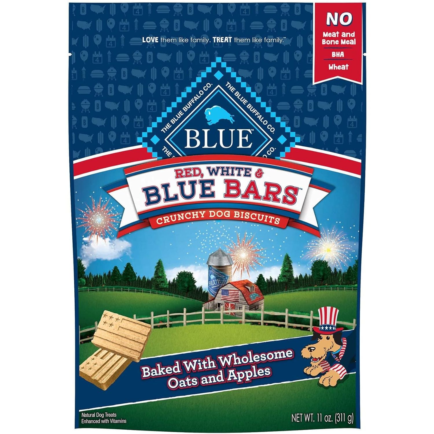 Blue Buffalo Health Bars Natural Crunchy Dog Treats Biscuits, Bacon, Egg & Cheese 56-Oz Box - HappyTails