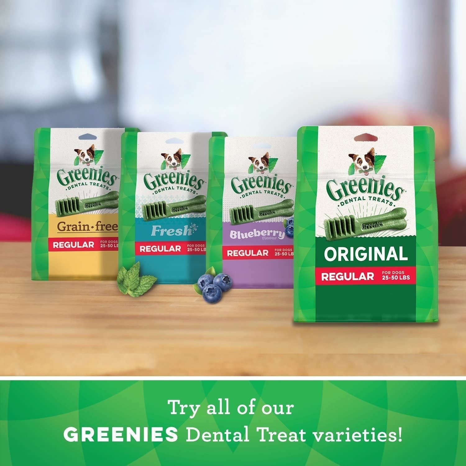 Greenies Original Regular Natural Dog Dental Care Chews Oral Health Dog Treats, 36 Count (Pack of 1) - HappyTails