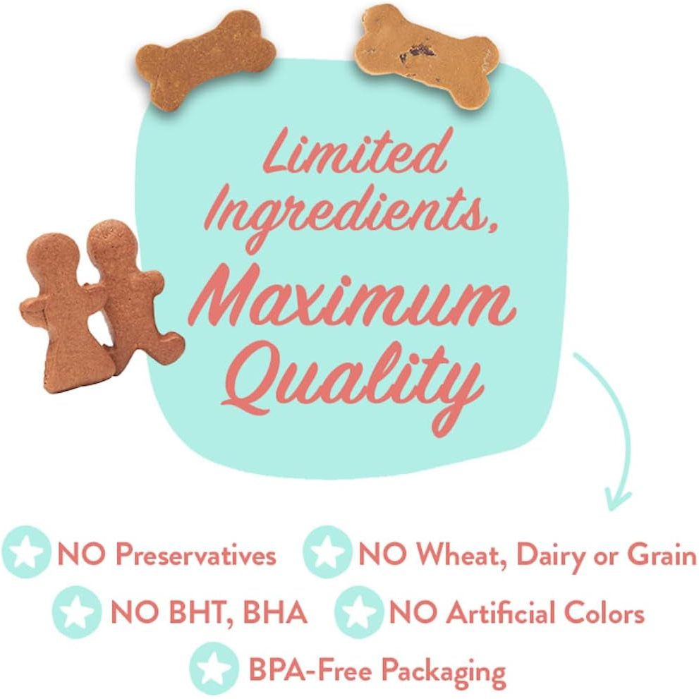 CRAFTED by HUMANS LOVED by DOGS Portland Pet Food Company Grain-Free & Gluten-Free Biscuit Dog Treats (1-Pack 5 Oz) — Bacon Flavor — All Natural, Human-Grade, Made in the USA - HappyTails