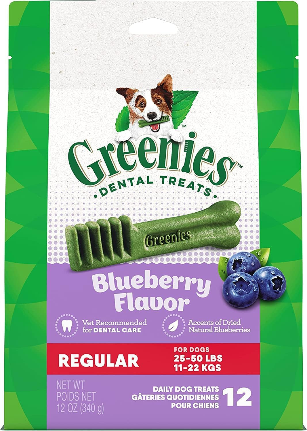 Greenies Original Regular Natural Dog Dental Care Chews Oral Health Dog Treats, 36 Count (Pack of 1) - HappyTails